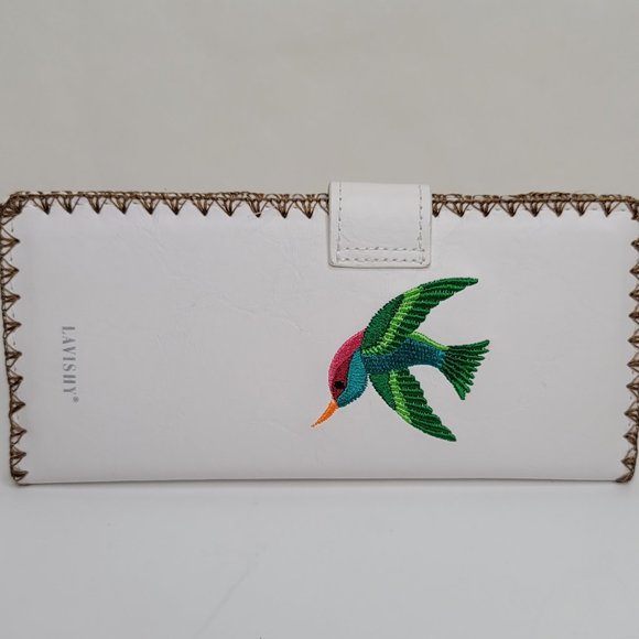 (Sold)LAVISHY HUMMINGBIRD EMBROIDER  WALLET - Picture 3 of 8